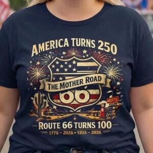 Route 66 100 Years USA 250 Anniversary Tee